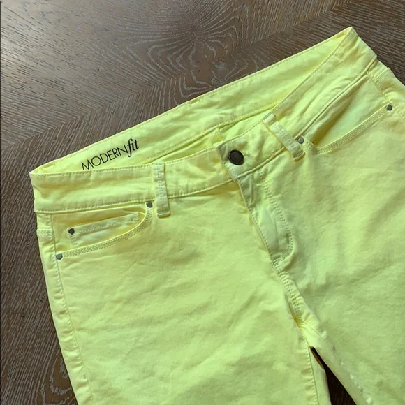 ANN TAYLOR Yellow Capri Modern Fit 6 - Picture 5 of 9